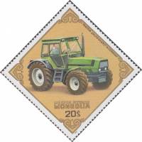 (1982-048) Марка Монголия "Deutz-DX 230, Германия"    Тракторы III Θ